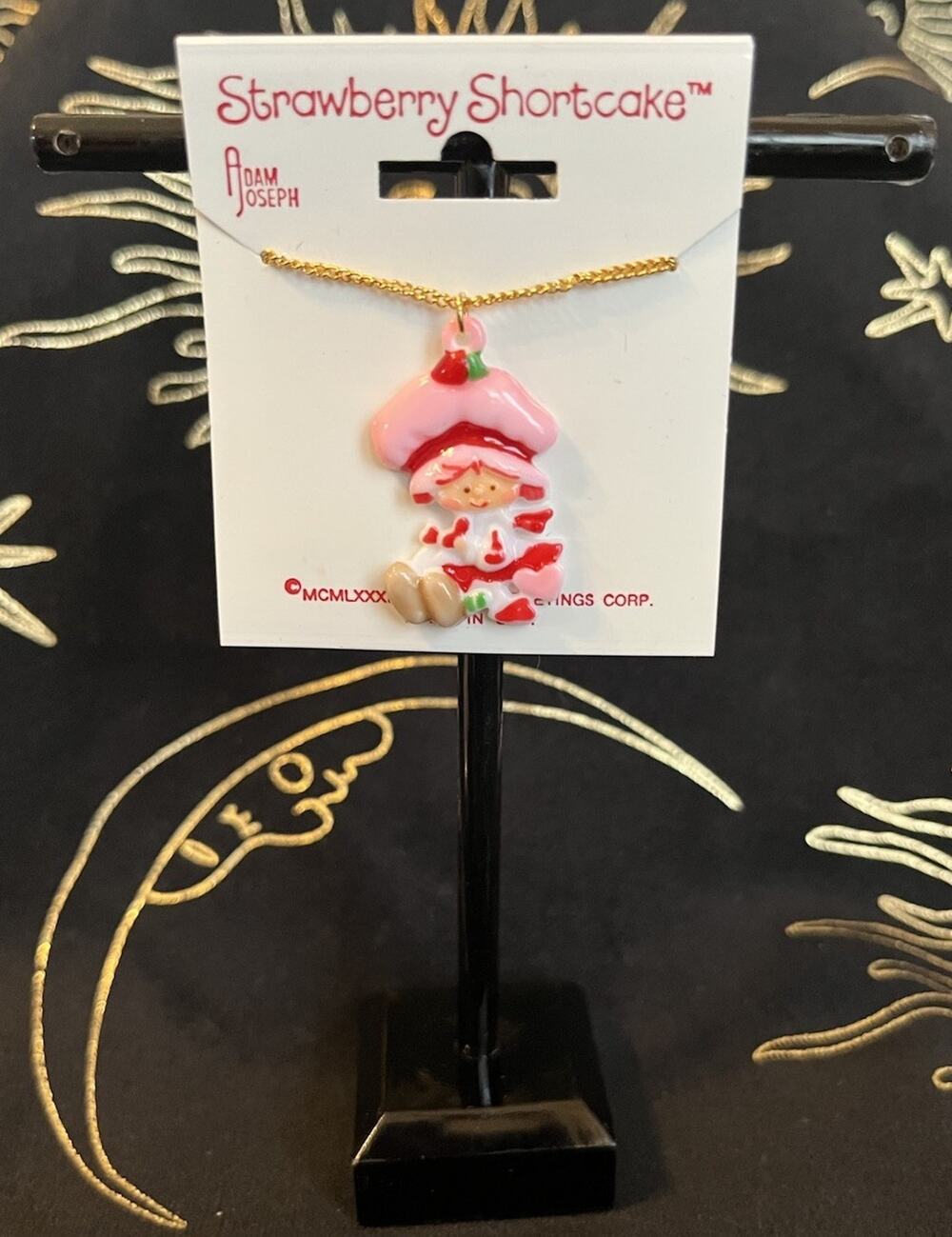 VTG 1981 Strawberry Shortcake Necklace Swing Adam Joseph NOS American Greeting